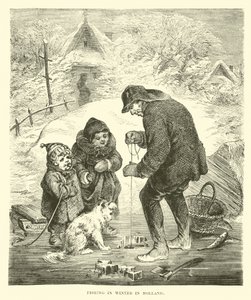 Fischen im Winter in Holland von English School