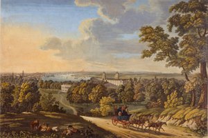 Flamstead Hill, Greenwich: Die Postkutsche fährt nach Süden, ca. 1810-20 von English School
