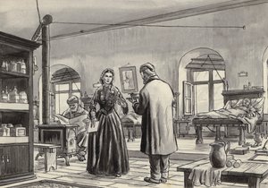 Florence Nightingale arbeitet im Krankenhaus in Scutari
