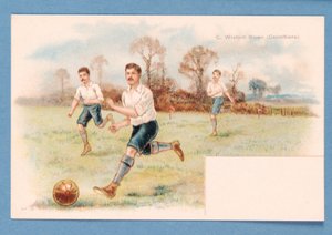 Fußballspielender Vater, ca. 1890-1900