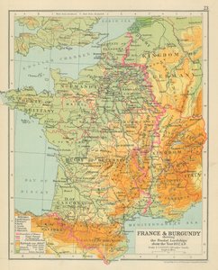 Frankreich & Burgund mit den Feudalherrschaften um das Jahr 1032 n. Chr. von English School