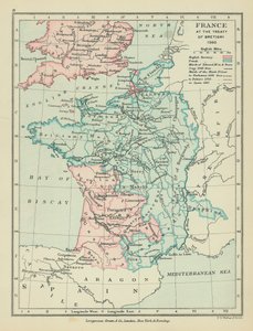 Frankreich beim Vertrag von Bretigni (Farblithografie) von English School
