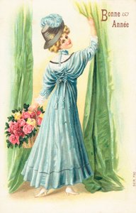 Französische Neujahrskarte von English School