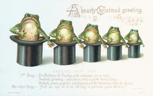 Frösche mit Zylindern! Weihnachtskarte