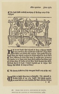 Aus den Subtyl Historyes von Esope, gedruckt von Caxton in Westminster
