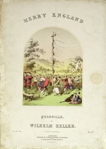 Vorderseite der Partitur für Merry England, eine Quadrille von Wilhelm Keller