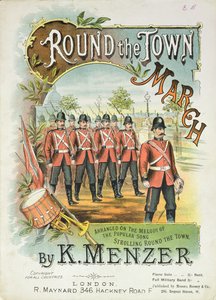 Titelseite der Partitur für Round the Town March von K. Menzer