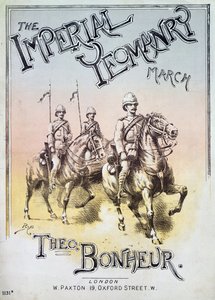 Vorderseite der Partitur für The Imperial Yeomanry March von Theon Bonheur von English School