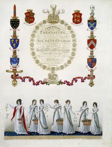 Frontispiz, aus "Zeremonie der Krönung seiner Heiligsten Majestät König Georg der Vierte", von John Whittaker, 1823