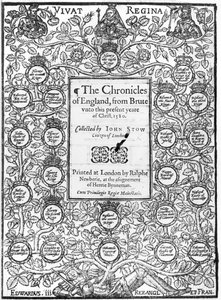 Frontispiz der Chroniken von England von John Stow (ca. 1525-1605), 1580