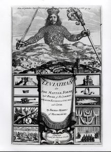 Frontispiz zu Leviathan or the Matter, Forme and Power of a Common Wealth Ecclesiasticall and Civil, 1651, von Thomas Hobbes (1588-1679) aus Malmesbury von English School
