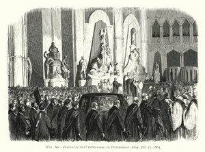 Beerdigung von Earl Palmerston in der Westminster Abbey, 27. Oktober 1865 von English School