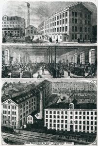 Gesamtansicht der Pianofortefabrik von John Brimsmead & Sons, Grafton Road, Kentish Town, London