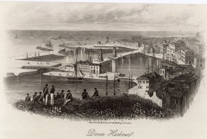 Gesamtansicht des Hafens von Dover von English School