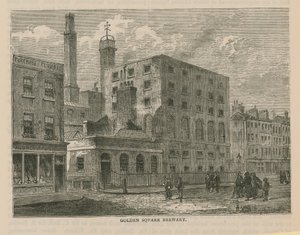 Gesamtansicht der Golden Square Brauerei von English School