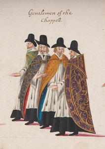 Gentlemen der Kapelle, Detail des Trauerzuges von Königin Elizabeth I. zur Westminster Abbey, 28. April 1603