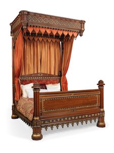 George IV Halbtester-Bett, ca. 1830 von English School