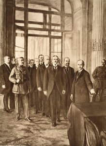 Deutsche Politiker im Schloss von Versailles, 1919 von English School
