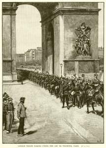 Deutsche Truppen marschieren unter dem Arc de Triomphe, Paris