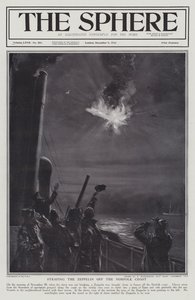 Deutsches Zeppelin-Luftschiff, das vor der Küste von Norfolk abgeschossen wurde, Erster Weltkrieg, 28. November 1916 von English School