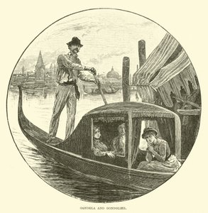 Gondel und Gondoliere von English School