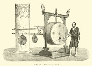 Gong in einem chinesischen Tempel von English School