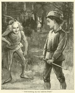 "Guten Morgen, mein Sohn," sagte der Zwerg (Gravur) von English School