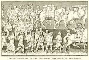 Gotische Gefangene im Triumphzug des Theodosius