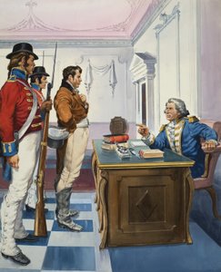 Gouverneur Bligh von New South Wales verhaftet John Macarthur von English School