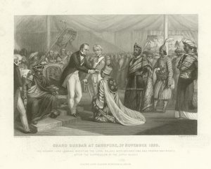 Großer Durbar in Cawnpore, 3. November 1859 von English School