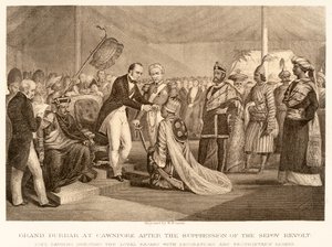 Großer Durbar in Cawnpore nach der Niederschlagung des Sepoy-Aufstands von English School