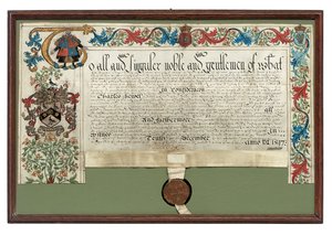 Wappenverleihung an Charles Hewitt, 1597