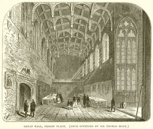 Große Halle, Crosby Place (einst von Sir Thomas More bewohnt) von English School