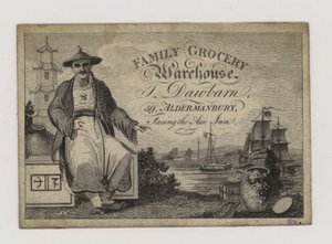 Lebensmittelhändler, T Dawbarn, Visitenkarte