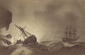 HMS Impetueux, kommandiert von Kapitän Thomas Byam Martin, rettet die Besatzung der HMS Venerable, unter dem Kommando von Kapitän J. Hunter, die am 24. November 1804 in Torbay, Devon, gestrandet ist von English School