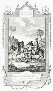Gewohnheit der Reiter in Barbary, Illustration aus Moores Reisen und Reisen
