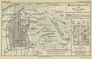 Hang-chau-Fu mit dem See, zusammengestellt aus verschiedenen chinesischen Quellen (Farblithographie)