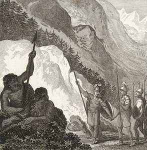 Hannibal am Fuße der Alpen (Gravur)