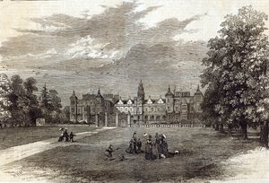 Hatfield House, der Sitz des Marquis von Salisbury, aus 