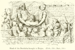 Kopf des Decebalus zu Trajan gebracht von English School