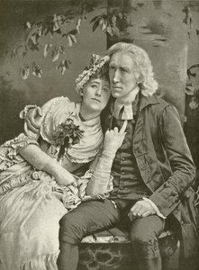 Henry Irving als Der Vikar und Ellen Terry als Olivia (Gravur) von English School