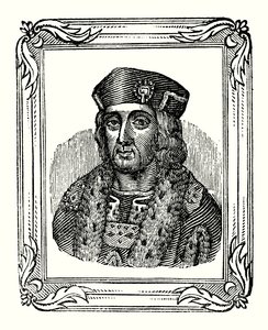 Heinrich VII wurde 1457 geboren, 1485 gekrönt und starb 1509 (Gravur) von English School