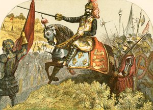 Heinrich V. in der Schlacht von Azincourt von English School