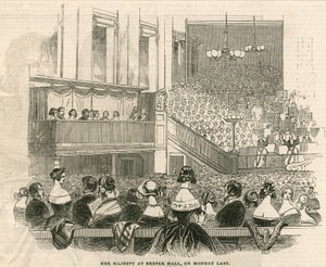Ihre Majestät Königin Victoria in Exeter Hall, Strand, London