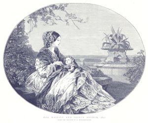 Ihre Majestät und Prinz Arthur, 1850 von English School