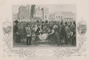 Ihre Majestät verteilte die Krim-Medaillen bei den Horse Guards, 18. Mai 1856 von English School