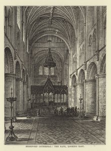Hereford Kathedrale, das Kirchenschiff, Blick nach Osten von English School