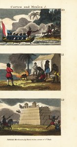 Hernan Cortez landet in Tabasco, Mexiko, wird von den Mayas mit 20 Frauen, darunter Marina, beschenkt und zerstört einen Maya-Tempel und Götzenbilder von English School