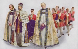 Seine Majestät der König betritt die Abtei von English School