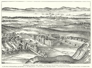 Holyrood-Palast und Abtei (Stich) von English School
